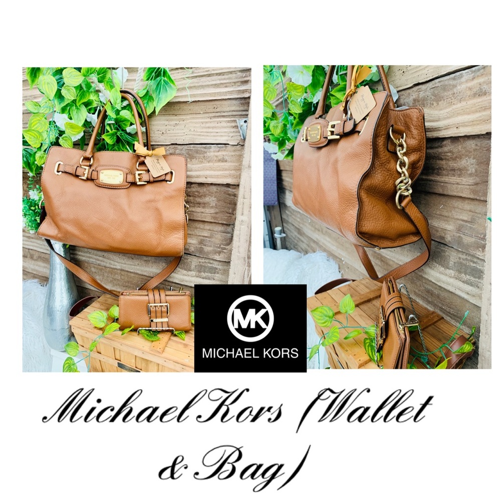 Camel Leather Michael Kors Bag & Wallet Hamilton